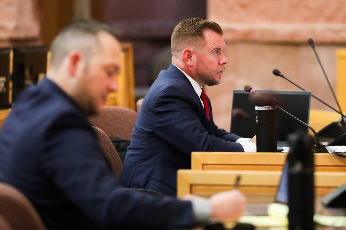 Deputy District Attorney Michael Dickerson speaks during the fact finding review for Rodney Fin ...