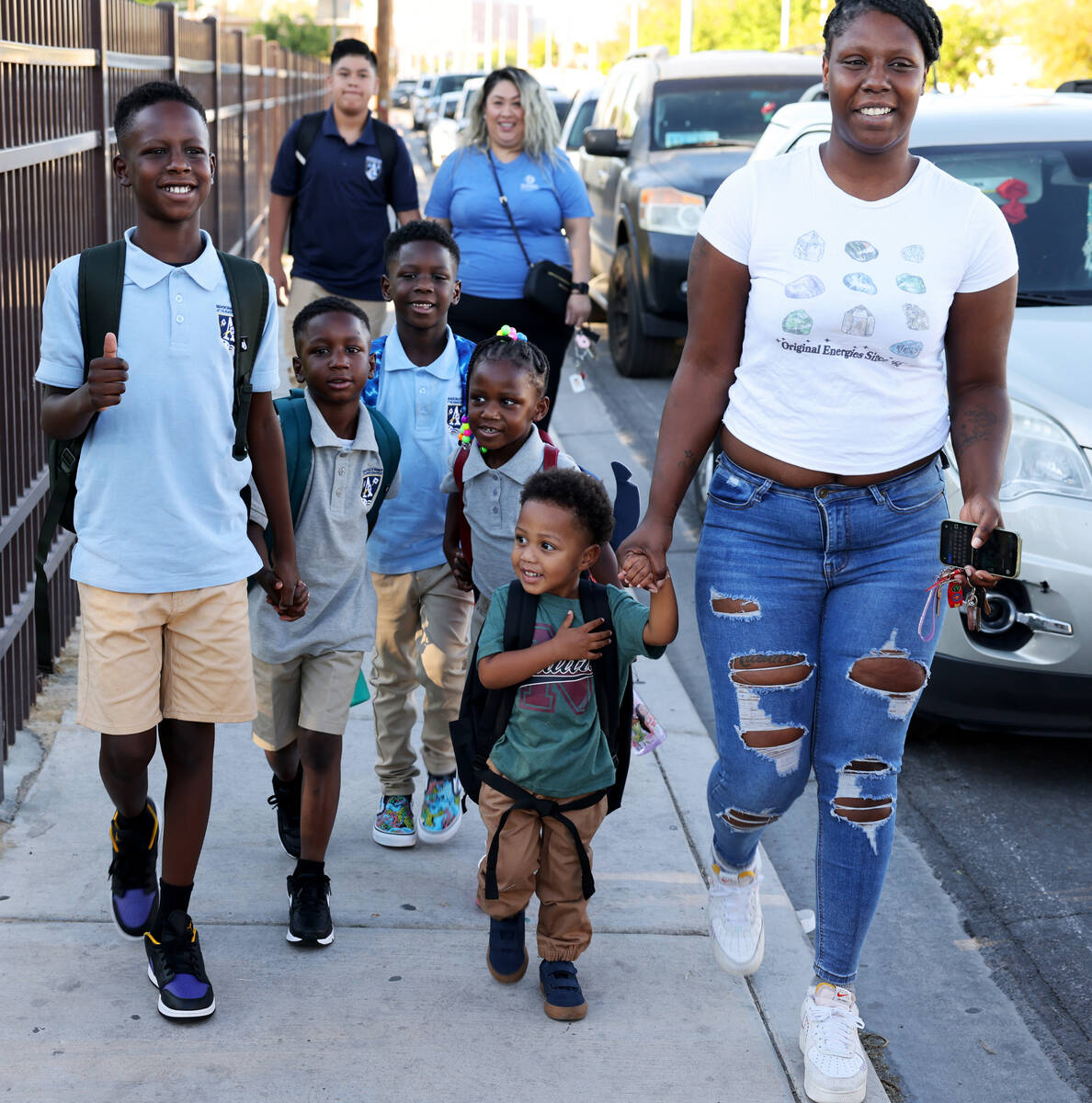 Kymokaa Hansbrough and her kids, from left, Ja’Vory 11, KyMory, 6, Cory, 7, Queen, 5 Jer ...