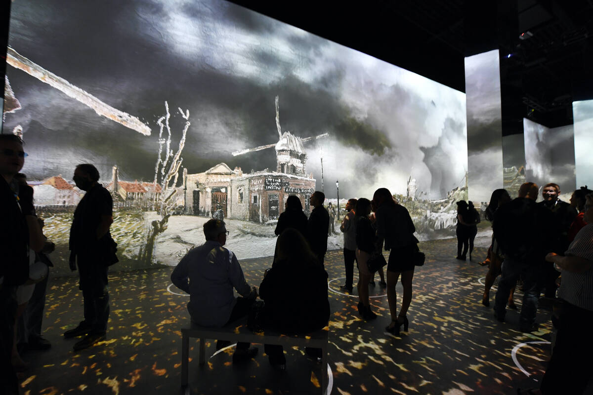 Guests attend "The Original Immersive Van Gogh Exhibit Las Vegas" at Lighthouse Las Vegas at th ...