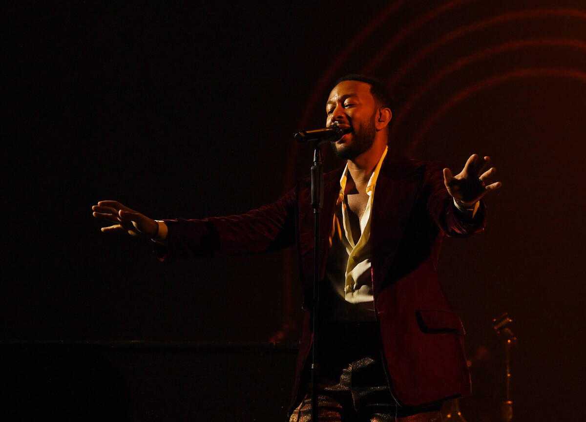 John Legend performs during the opening night of his residency "Love In Las Vegas" at Zappos Th ...