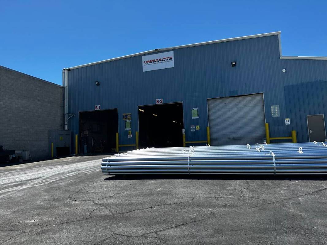 The Unimacts manufacturing facility, which makes torque tubes that support solar panels, is sho ...