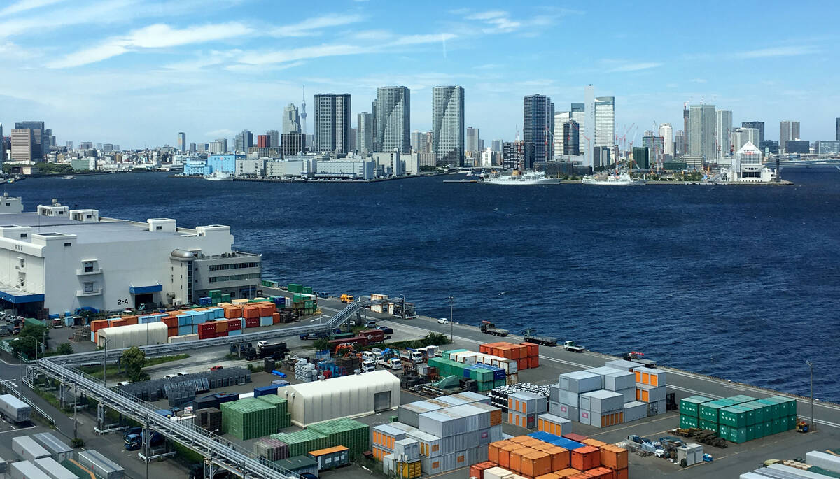 This June 27, 2018, photo shows Tokyo skyline at Tokyo Bay. (Las Vegas Review-Journal)