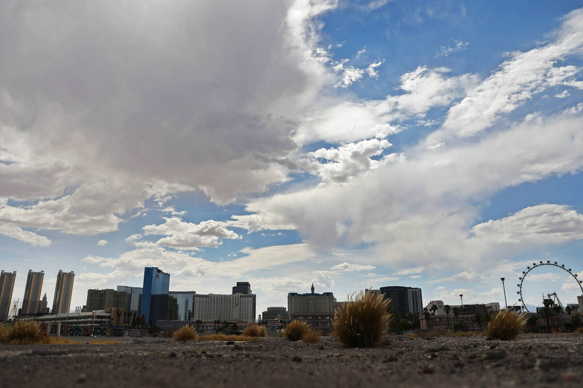 Clouds and possibly rain are expected starting late Wednesday, Aug. 9, 2023, in the Las Vegas V ...