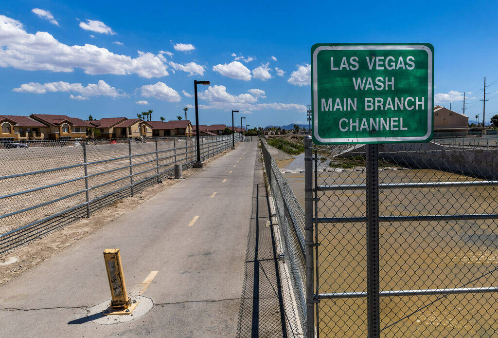 A bike path next to the Las Vegas Wash is shown on Thursday, Aug. 3, 2023, in Las Vegas. Angel ...