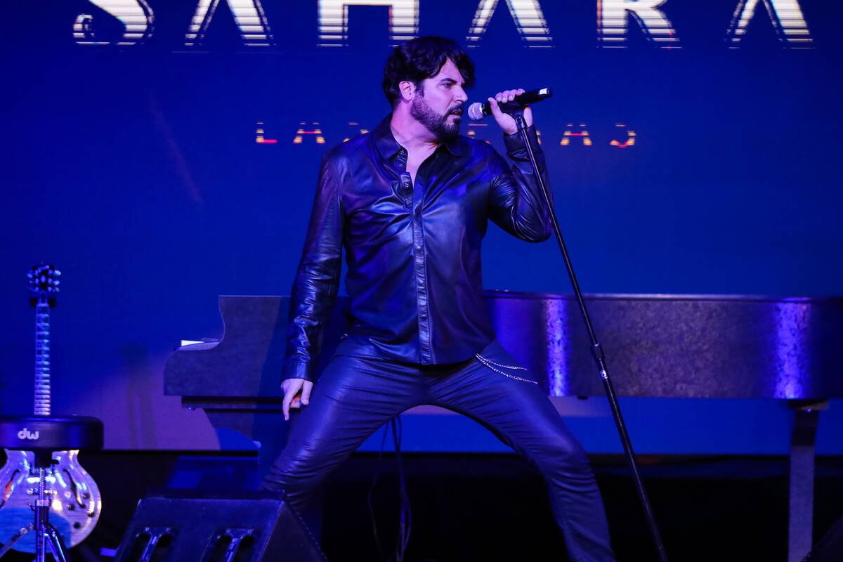 Frankie Moreno strikes a pose during his show, The King of Vegas — Live & Electric, ...