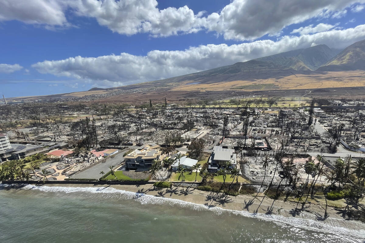 This photo provided by the Hawaii Department of Land and Natural Resources shows burnt areas in ...