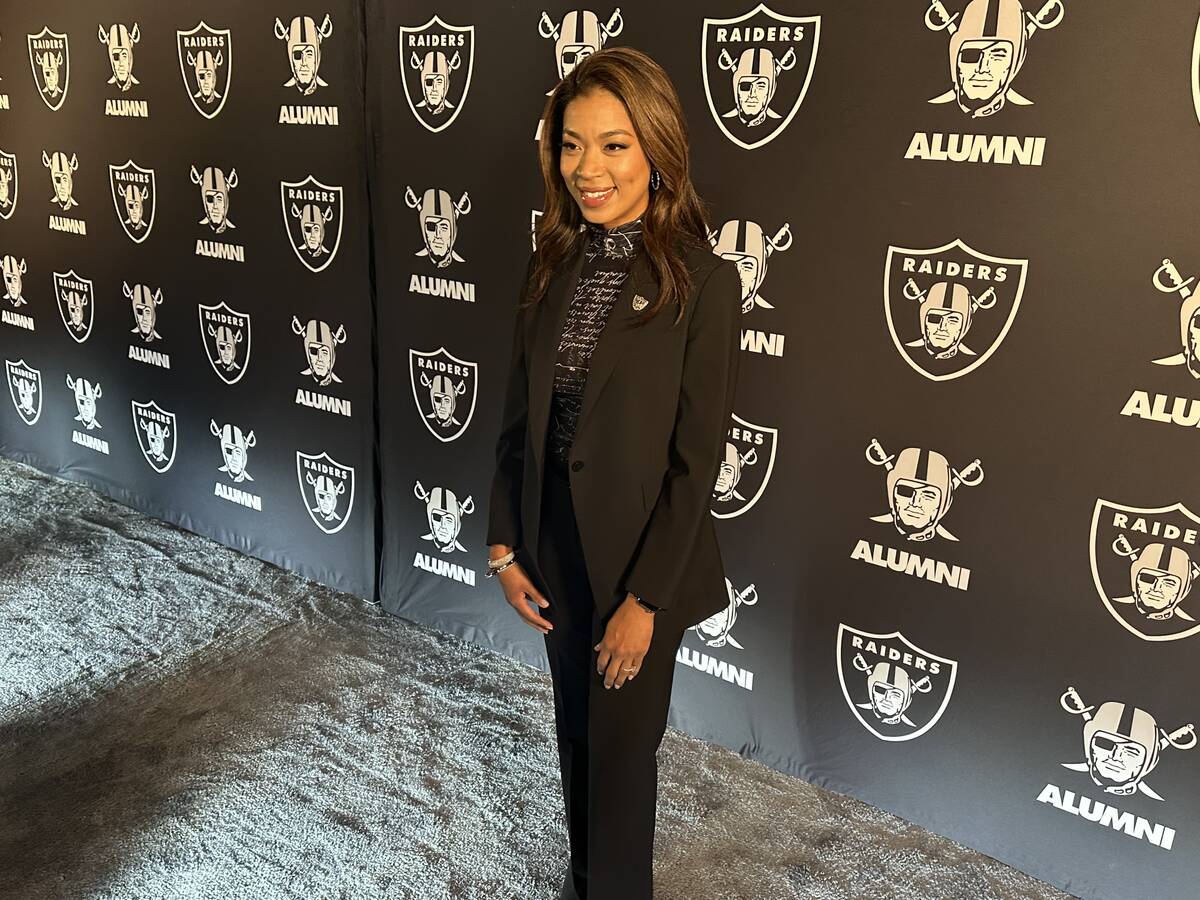 Raiders President Sandra Douglass Morgan is shown during the "Once a Raider, Always a Raider" a ...