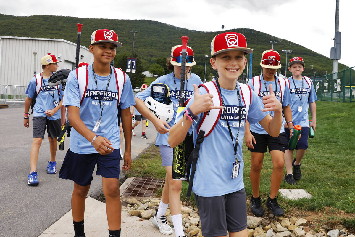Henderson Little League players arrive for practice to prepare for the Little League World Seri ...