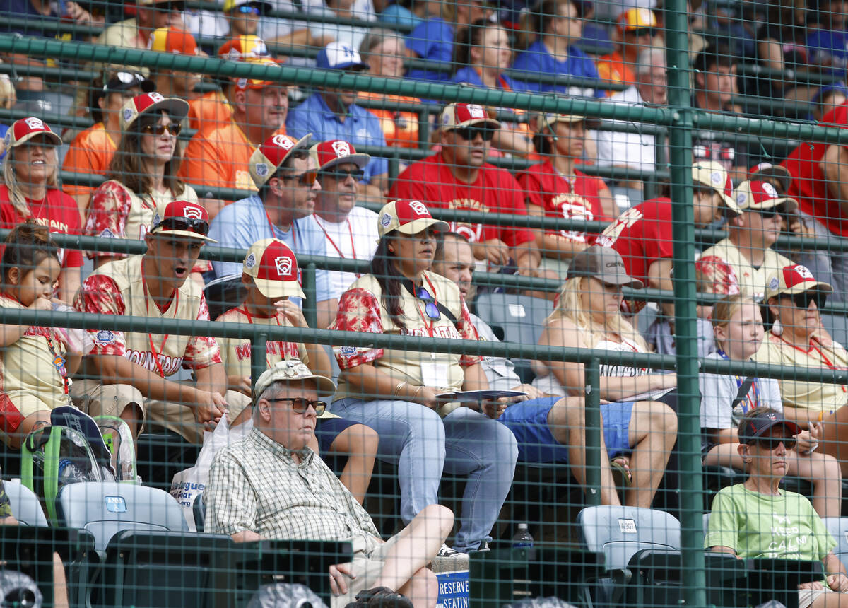 The Henderson All-Stars fans watch their team play against Rhode Island during the Little Leagu ...