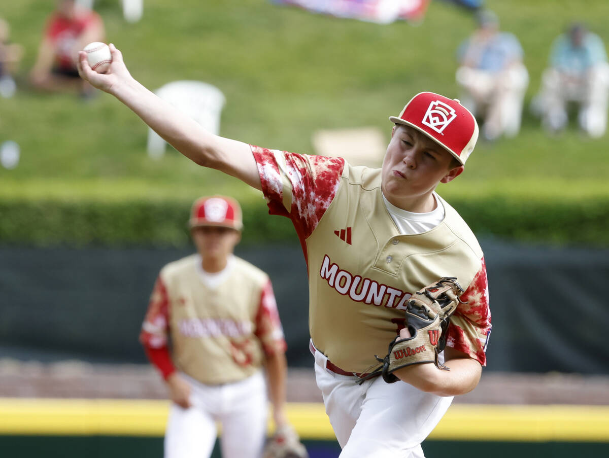 The Henderson All-Stars pitcher Logan Levasseur delivers a pitch against Rhode Island during th ...