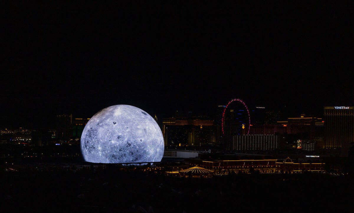 The Sphere illuminates the Las Vegas skyline with a dazzling display to celebrate Independence ...