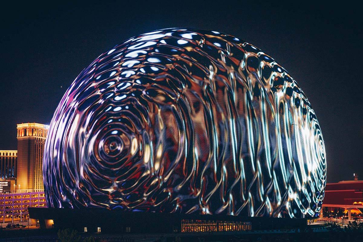 The Sphere was on full display on Tuesday, July 4, 2023, in Las Vegas. (Sphere Entertainment)