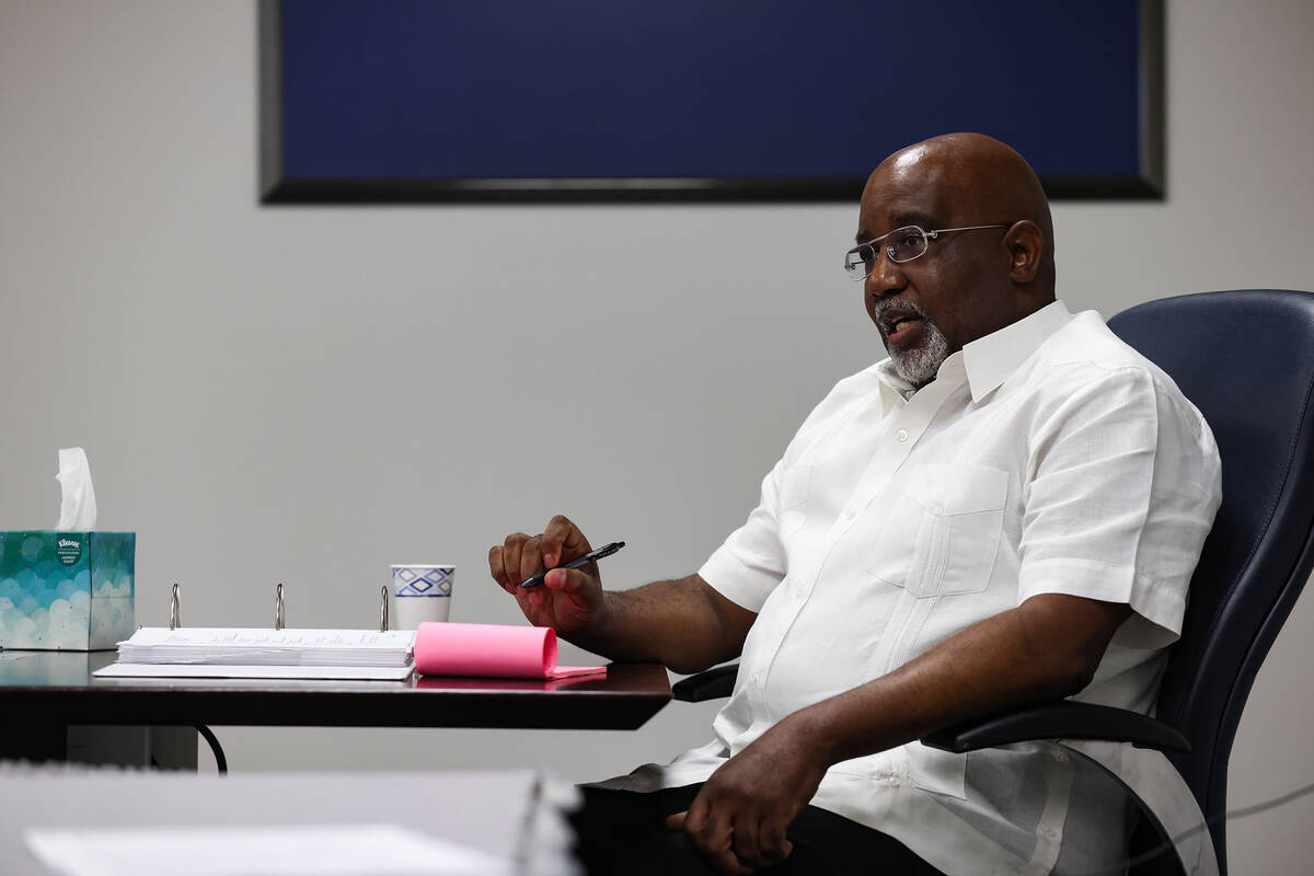 Dr. George Chambers, a local OB-GYN, answers questions during a hearing regarding a sexual misc ...