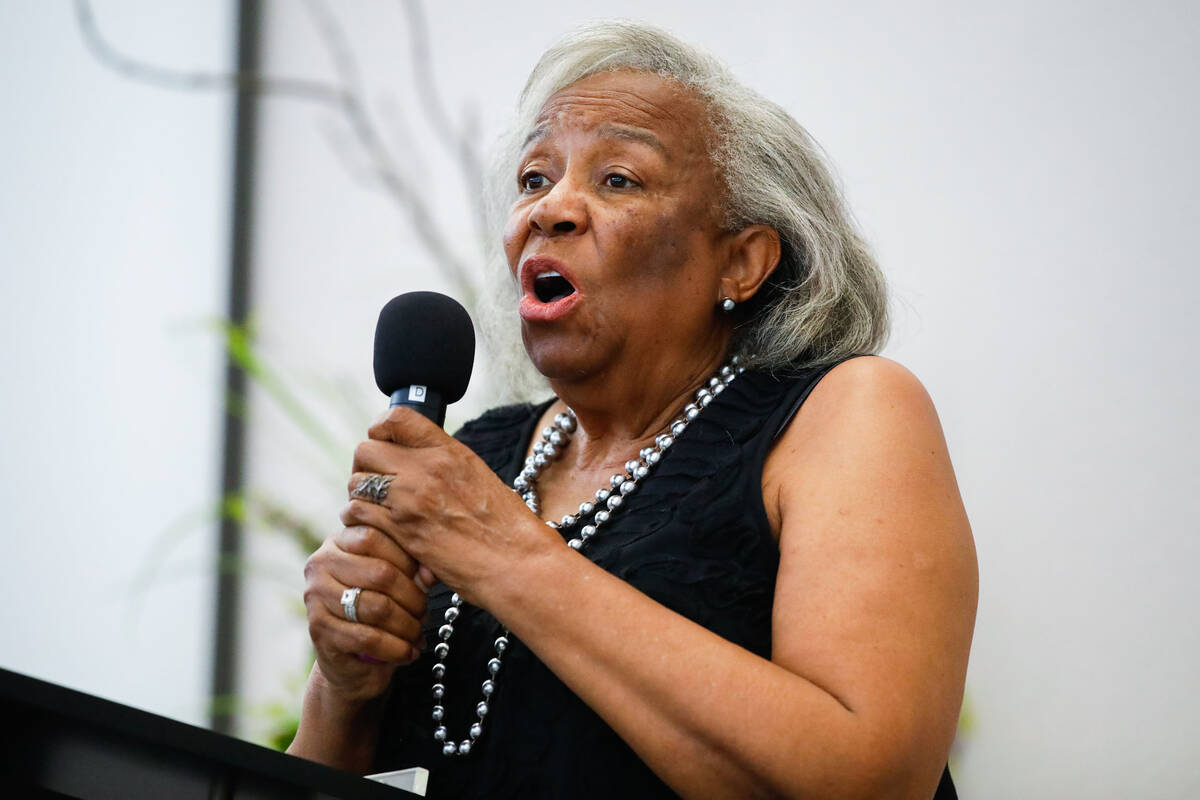 Barbara Weems sings The Lord’s Prayer at a devotional for the Hawaiian fire victims held ...