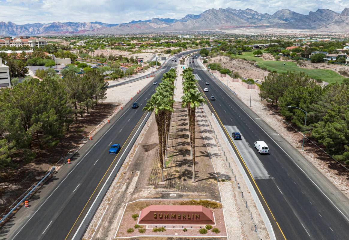 Summerlin Parkway is seen on Aug. 9, 2023, in Las Vegas. (Bizuayehu Tesfaye/Las Vegas Review-Jo ...