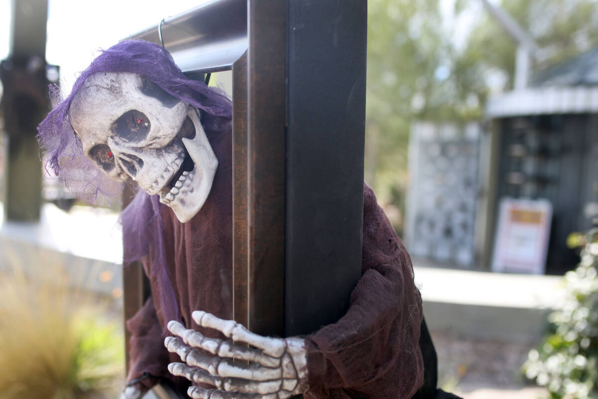 Decorations for the family friendly Haunted Harvest at the Springs Preserve in Las Vegas on Thu ...