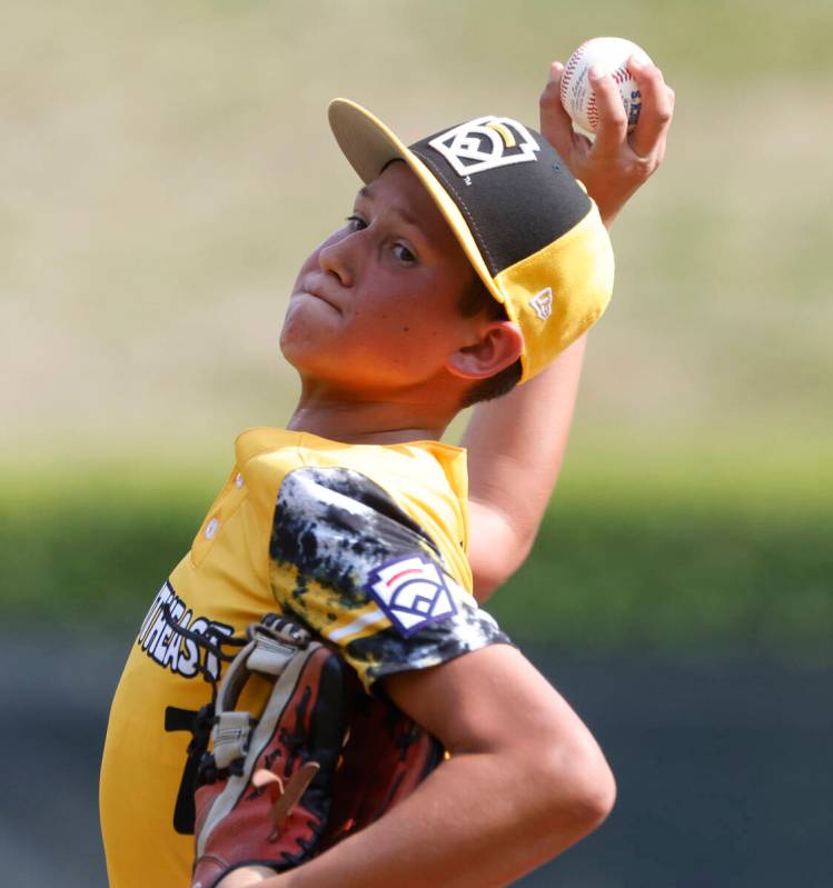 Nolensville, Tennessee pitcher Lucas McCauley delivers a pitch against Seattle, Washington, dur ...