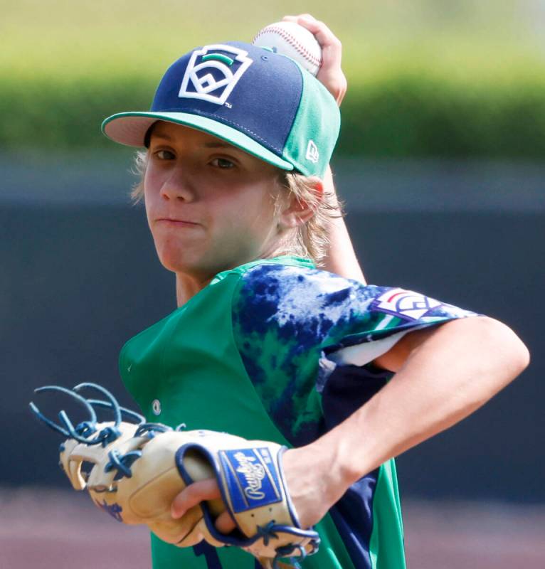 Seattle, Washington, pitcher Trey Kirchoff delivers a pitch against Nolensville, Tennessee duri ...