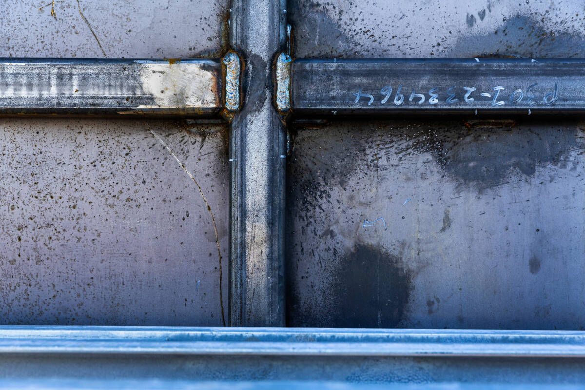 One of the welded panels on the spans as the Las Vegas Grand Prix, Inc. gives a preview of the ...