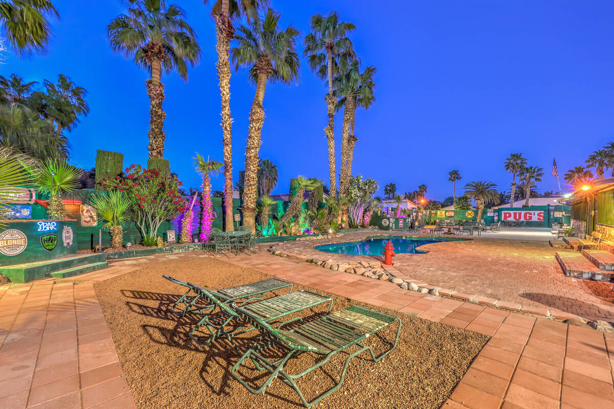 Another view of the Las Vegas residence's colorful backyard. (Anna Maria Kitras)