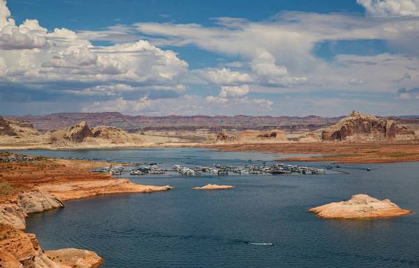 A view of the Wahweap Marina at Lake Powell in the Glen Canyon National Recreation Area on July ...