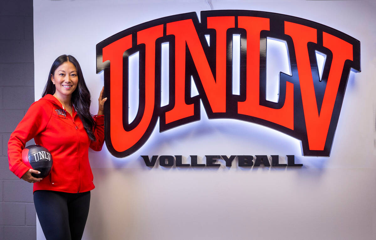 UNLV head volleyball coach Malia Shoji in the locker room on Friday, May 5, 2023, in Las Vegas. ...