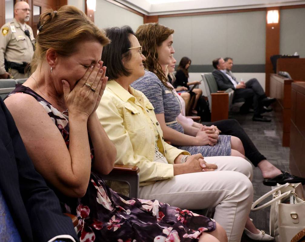 Colleen Beyer, daughter of murder victim Sharon Causse Randolph, reacts in court at the Regiona ...