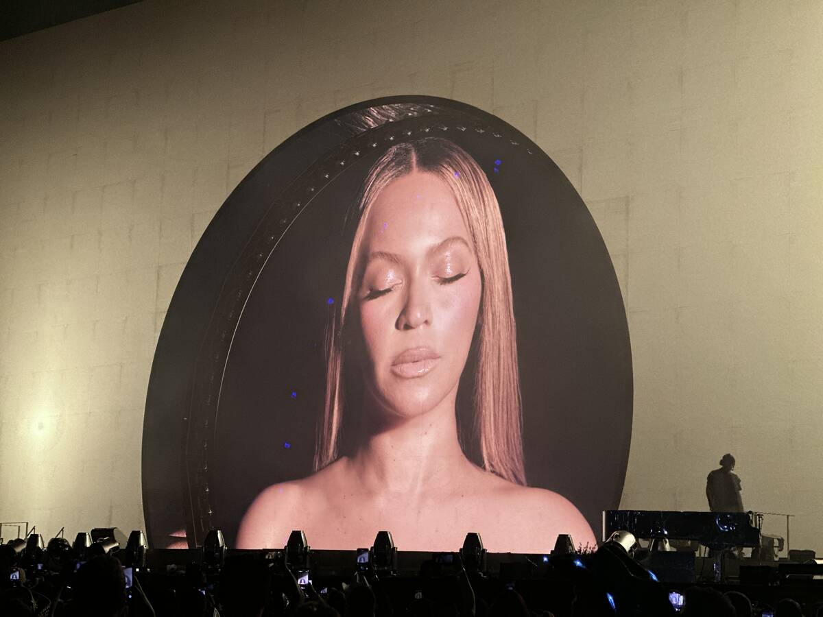 A shot of Beyoncé's "Renaissance World Tour" at Allegiant Stadium on Saturday, Aug. 26, 2023. ...