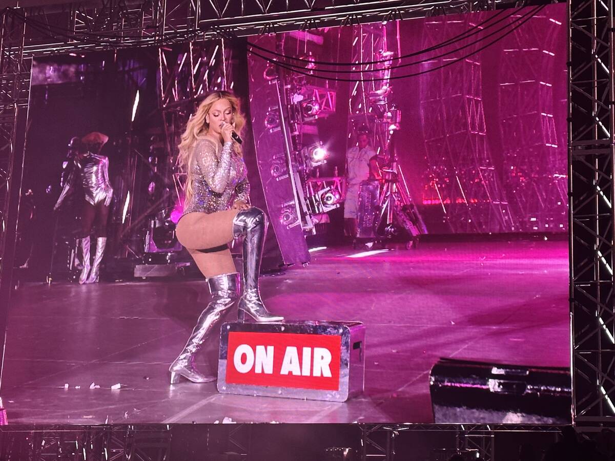 A shot of Beyoncé's "Renaissance World Tour" at Allegiant Stadium on Saturday, Aug. 26, 2023. ...