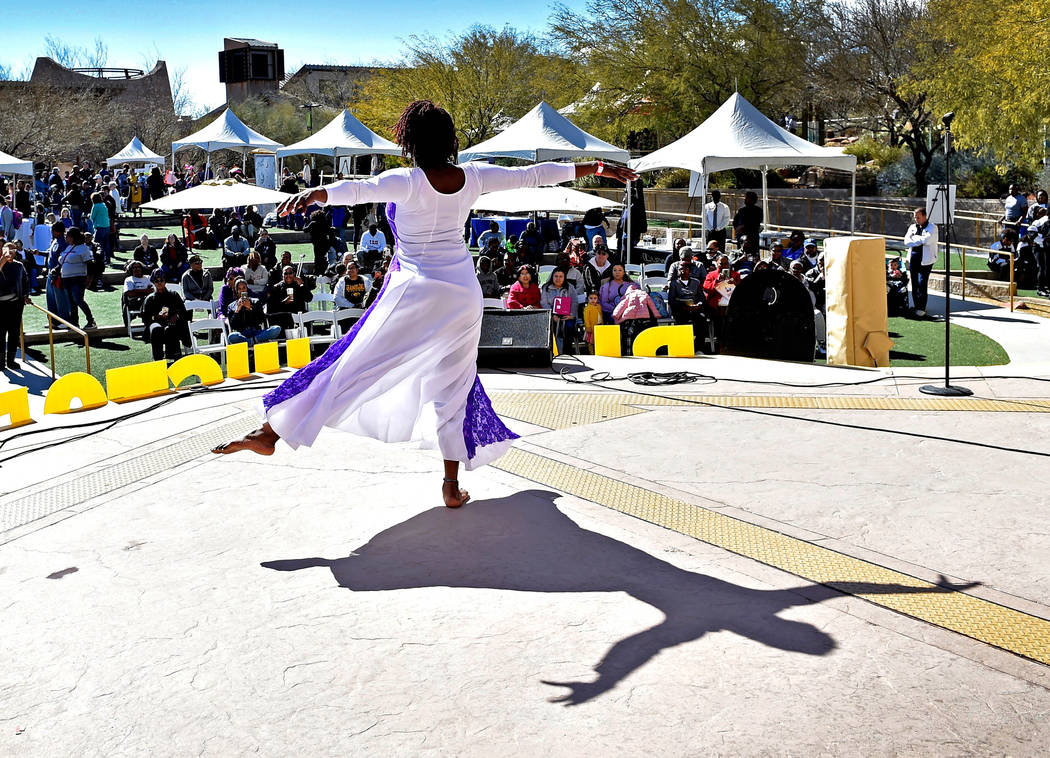 Dara Harris with the Bethesda Church of God in Christ Praise Dancers perform during the Black H ...