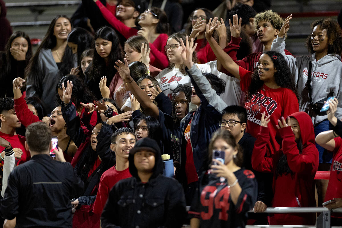 Las Vegas fans wave goodbye to Rancho as they’re down 42-0 during the second half of a h ...