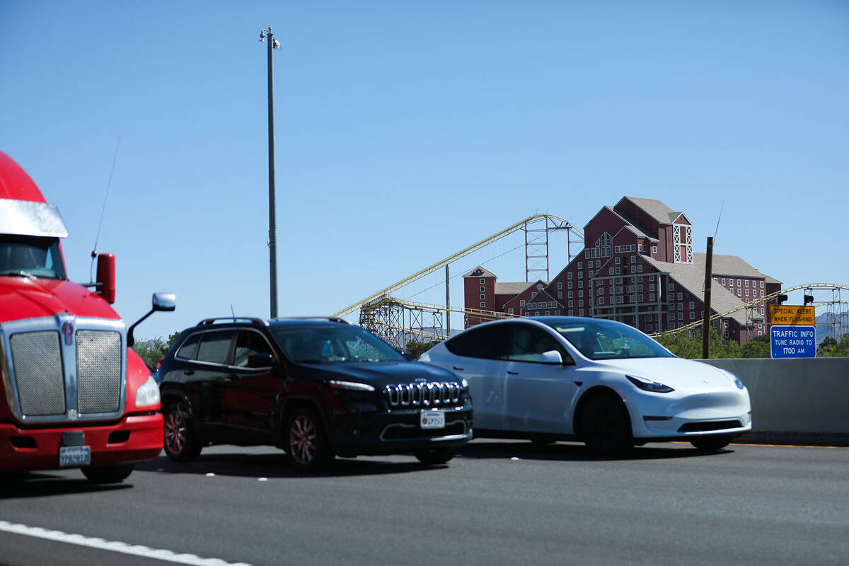 Cars traveling back to California after the Labor Day holiday weekend sit in traffic on Interst ...