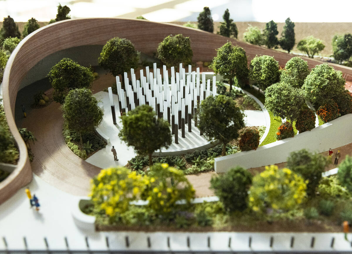 A model by JCJ Architecture is on display at the Clark County Government Center, on Tuesday, Se ...