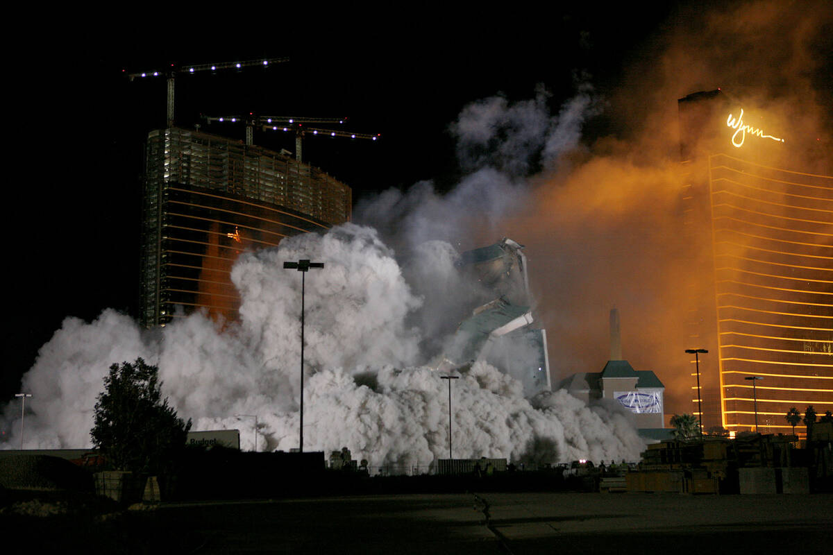 The New Frontier is imploded early on Nov. 13, 2007. (Review-Journal files)