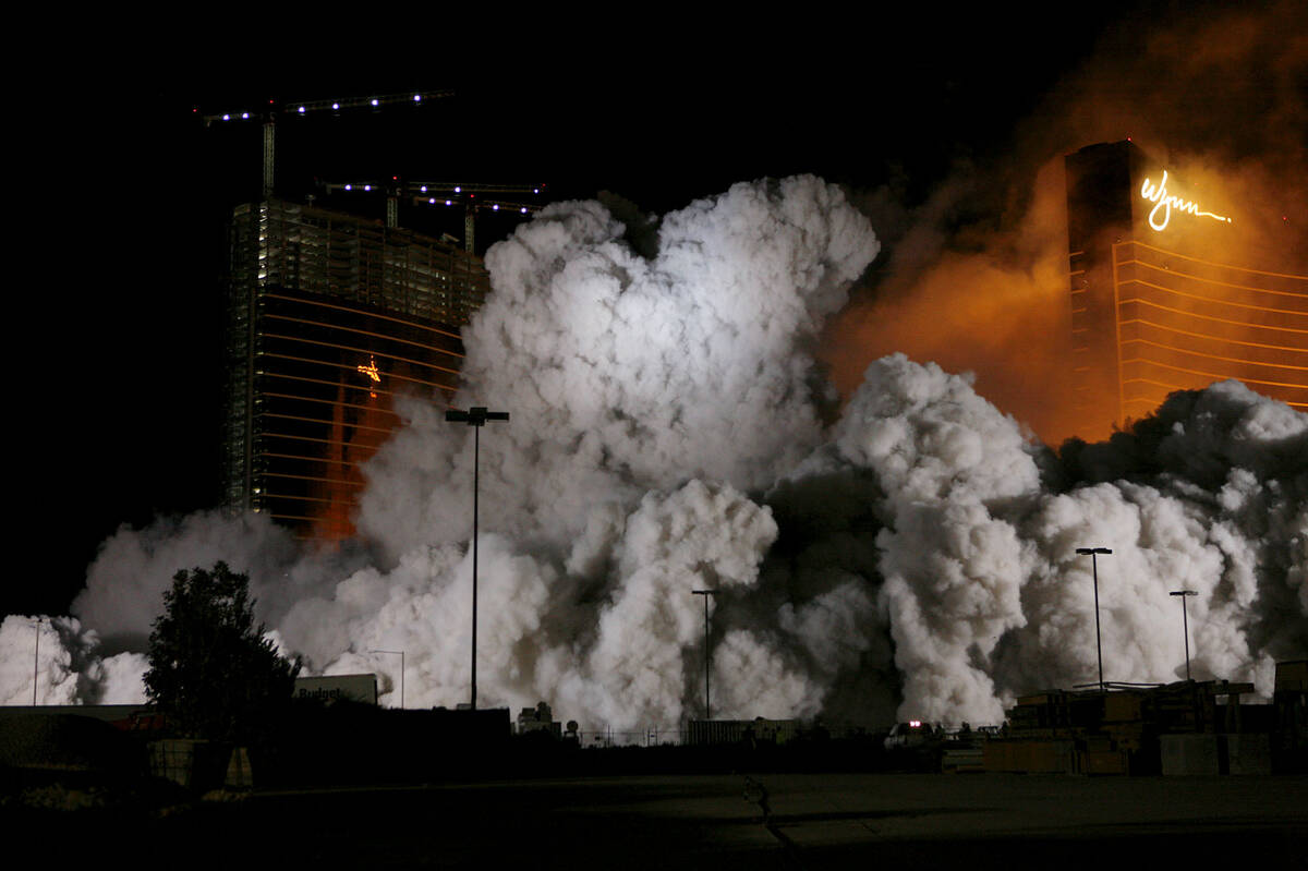 The New Frontier is imploded early on Nov. 13, 2007. (Review-Journal files)