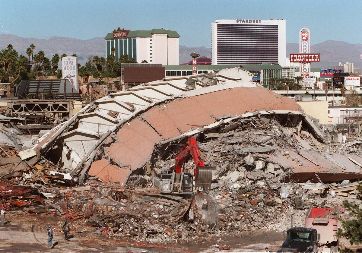 The rubble of the Sands is shown Nov. 26, 1996. (Review-Journal files)