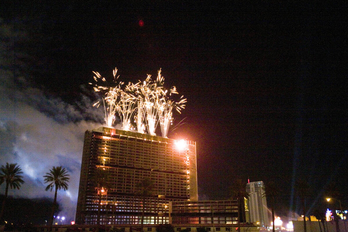 Fireworks explode over the Stardust moments before its implosion March 13, 2007. (Review-Journa ...