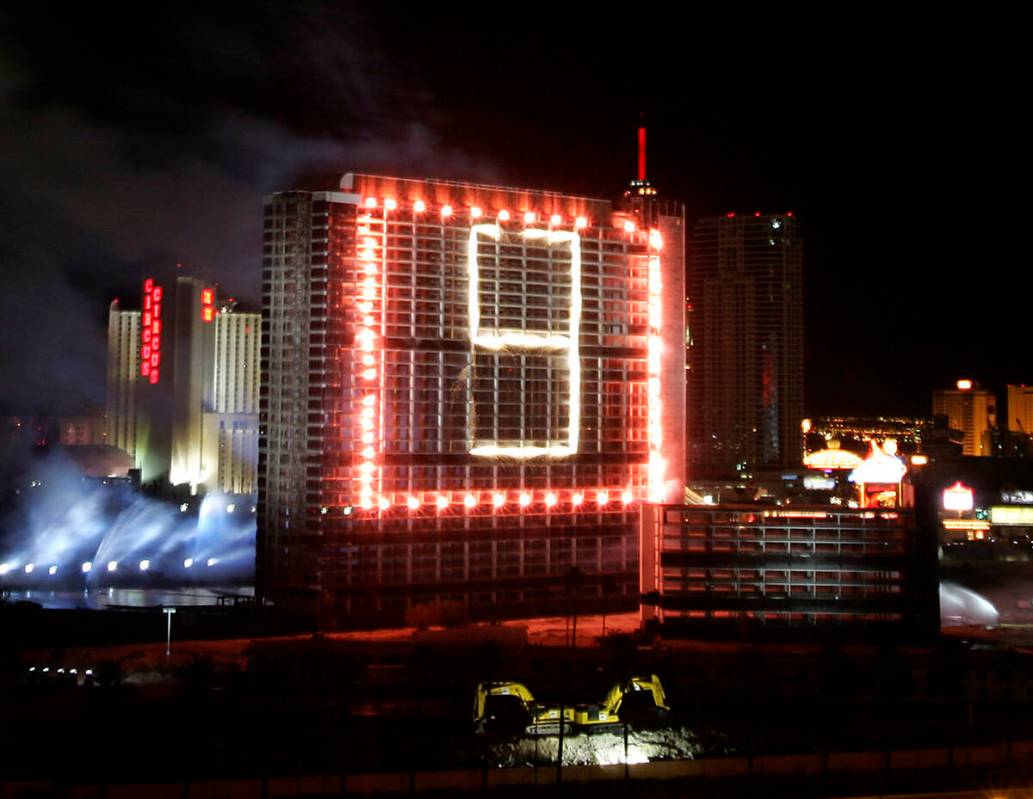 Fireworks signal the countdown to the Stardust implosion March 13, 2007. (Review-Journal files)