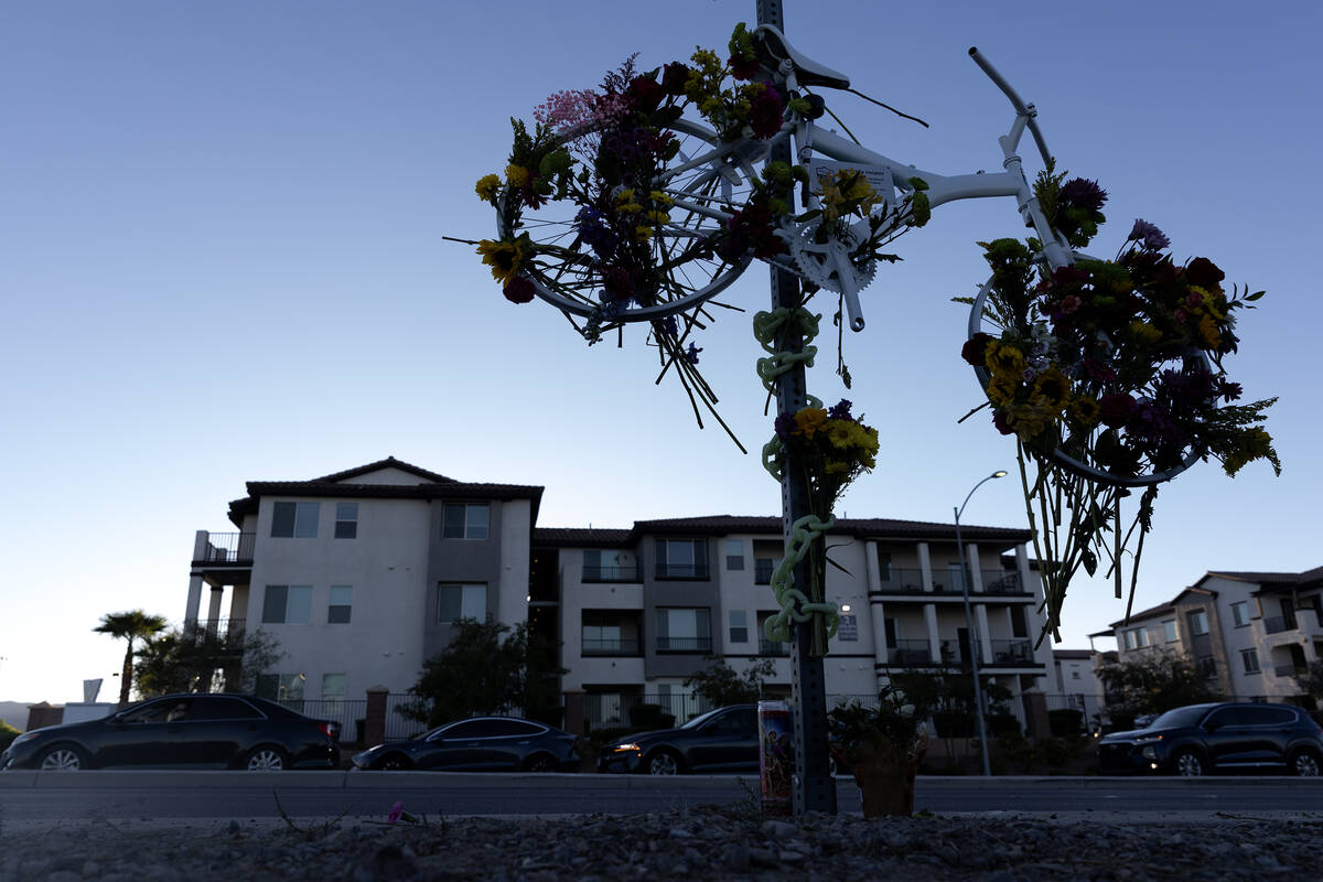 A memorial for Andreas Probst, a cyclist who was killed in a hit-and-run while riding his bike ...