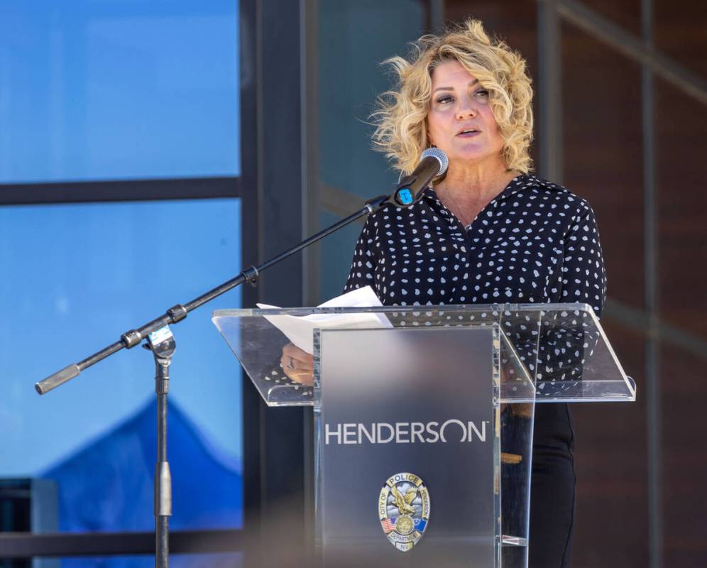 Henderson Mayor Michelle Romero speaks during the grand opening ceremonies and open house of th ...