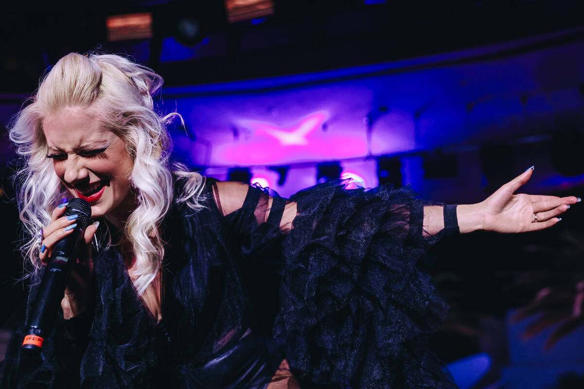 Singer Christina Shaw performs during the annual AFAN Black and White Party at Palms Casino Res ...