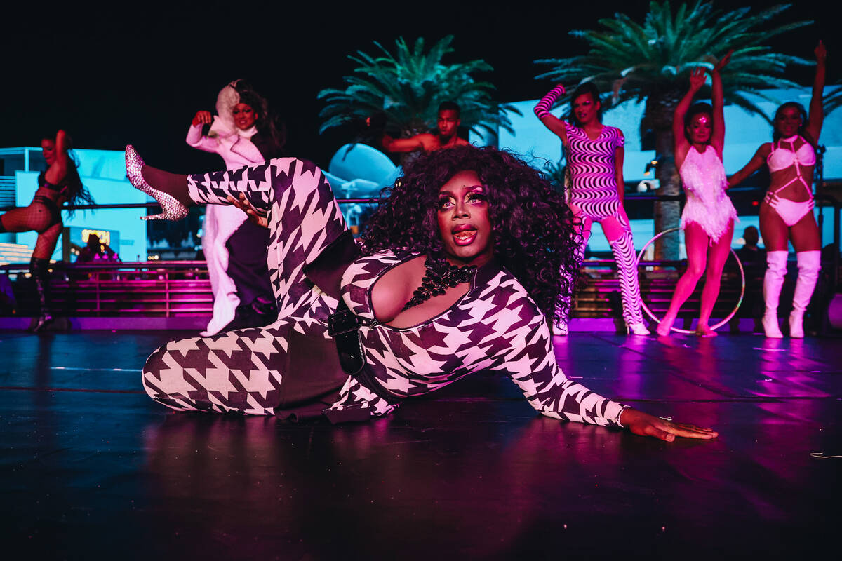 Venus Soleil performs during the annual AFAN Black and White Party at Palms Casino Resort on Sa ...