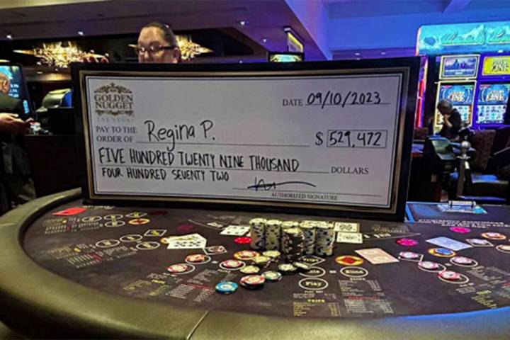 Regina P. won $529,472 after hitting the mega progressive jackpot Sunday, Sept. 10, 2023, on Ul ...