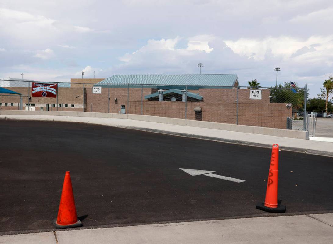 Students drop-off are at Neil Twitchell Elementary School is seen, on Tuesday, Sept. 12, 2023, ...