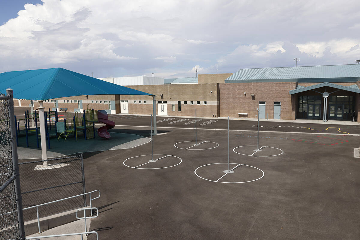 An empty playground at Twitchell Elementary School is seen Tuesday, Sept. 12, 2023, in Henderso ...