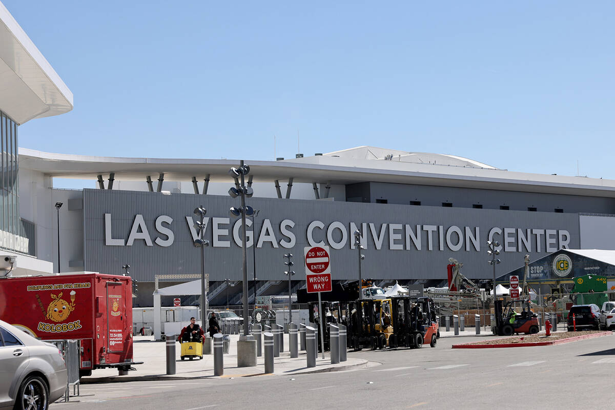 Preparations are made for the ConExpo-Con/Agg construction trade show in the Diamond lot outsid ...