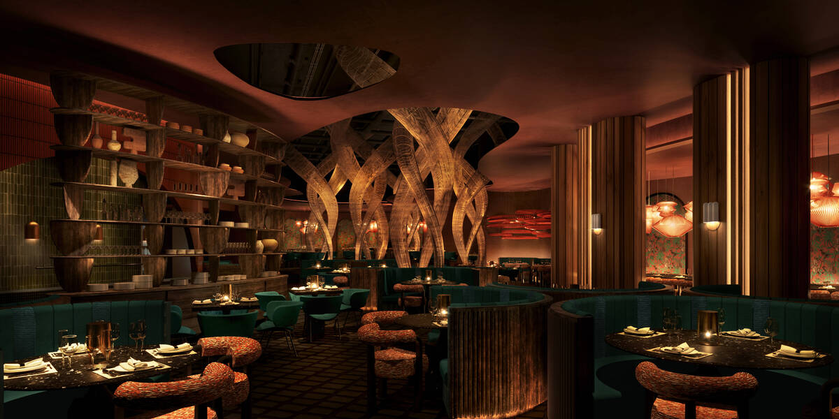 A rendering of Komodo, serving East Asian food, at Fontainebleau Las Vegas, set to open Dec. 13 ...