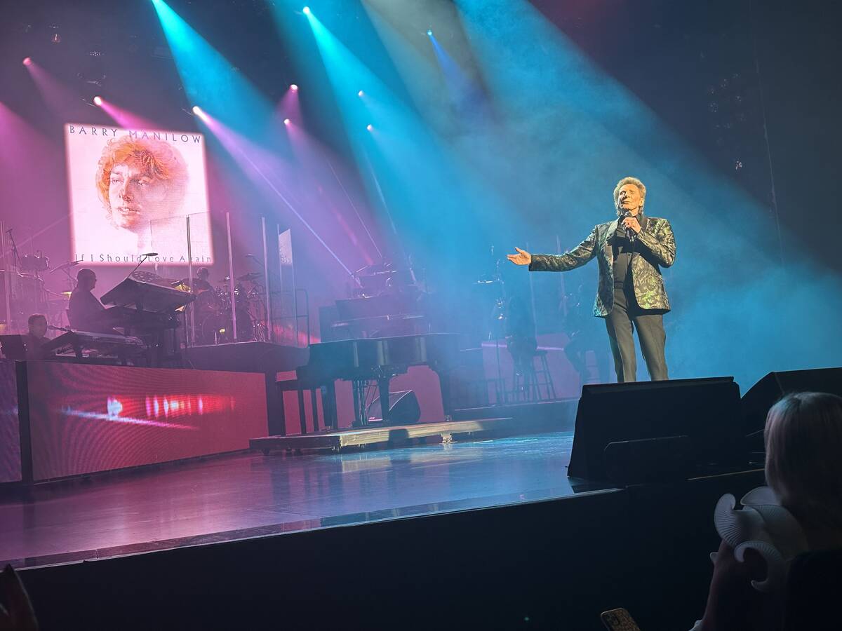 Barry Manilow performs at International Theater at Westgate Las Vegas as he overtakes Elvis Pre ...