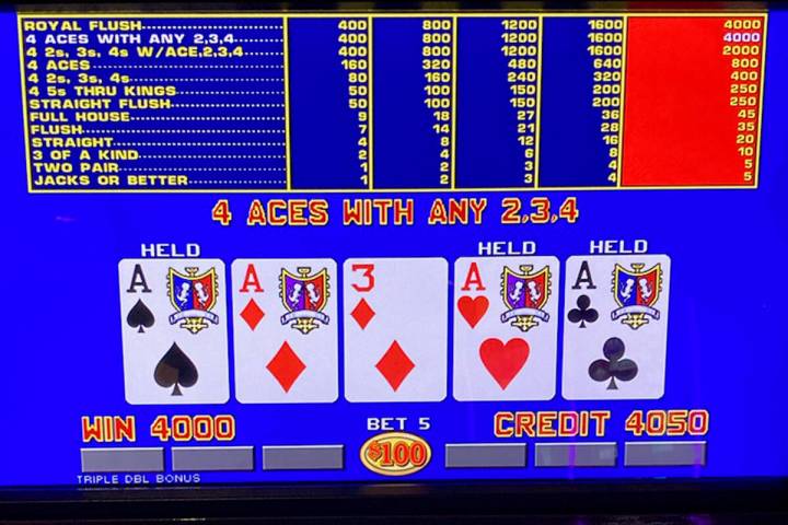 A video poker player won $400,000 on Sunday, Sept. 24, 2023 at Caesars Palace in Las Vegas. (Ca ...