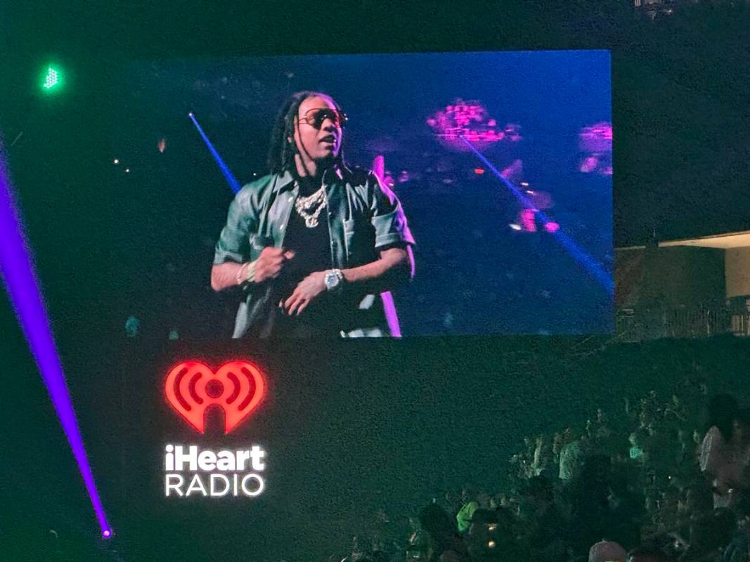 Lil Durk performs at the first night of iHeartRadio Music Festival at T-Mobile Arena on Friday, ...